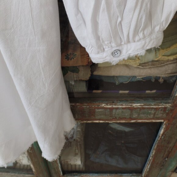 Free People Hi-Low Raw Edge Blouse 100% Cotton Oversized LARGE NWOT - Picture 6 of 10